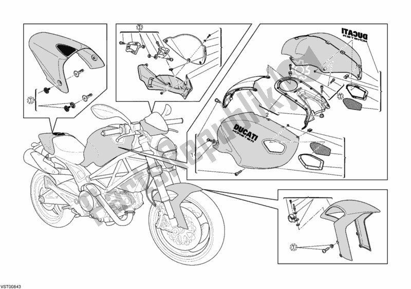 Wszystkie części do Oprawa Do Sztuki Potworów Ducati Monster 696 USA 2009